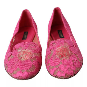 Rosa Taormina Spitze Slip On Flats Schuhe