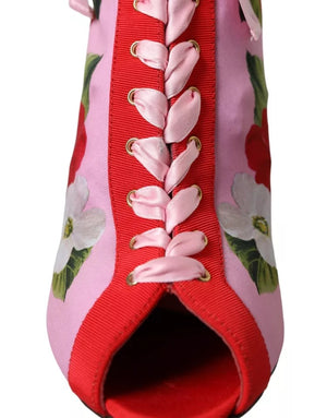 Multicolor Jersey Stretch Stiefel Offene Zehen Absätze Schuhe