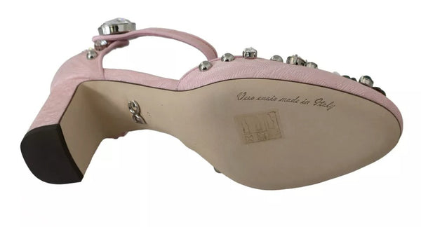 Rosa Brokat Kristall Lily Knöchelriemen Schuhe
