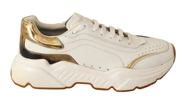 Weiß Gold Leder Sport DAYMASTER Turnschuhe Schuhe