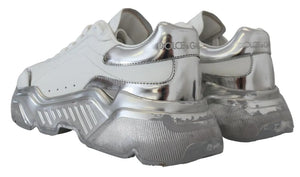 Weiß Silber Leder Daymaster Turnschuhe Schuhe