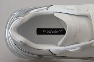 Weiß Silber Leder Daymaster Turnschuhe Schuhe