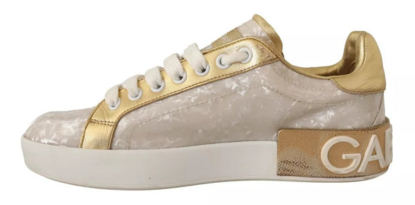Weiß Portofino Mutter der Perle Turnschuhe Freizeitschuhe