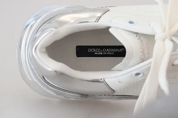 Weiß Silber Leder Daymaster Frauen Turnschuhe Schuhe