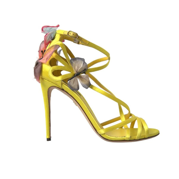 Gelbe Schmetterling Applique Sandalen Schuhe