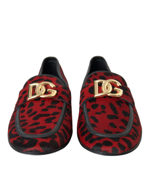 Rot Schwarz Leopard DG Loafers Formelle Männer Schuhe