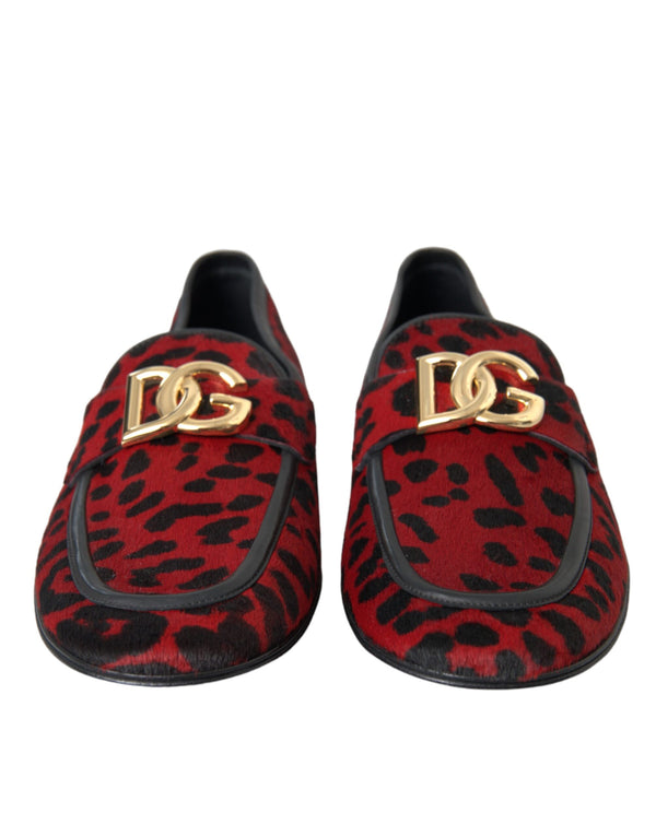 Rot Schwarz Leopard DG Loafers Formelle Männer Schuhe