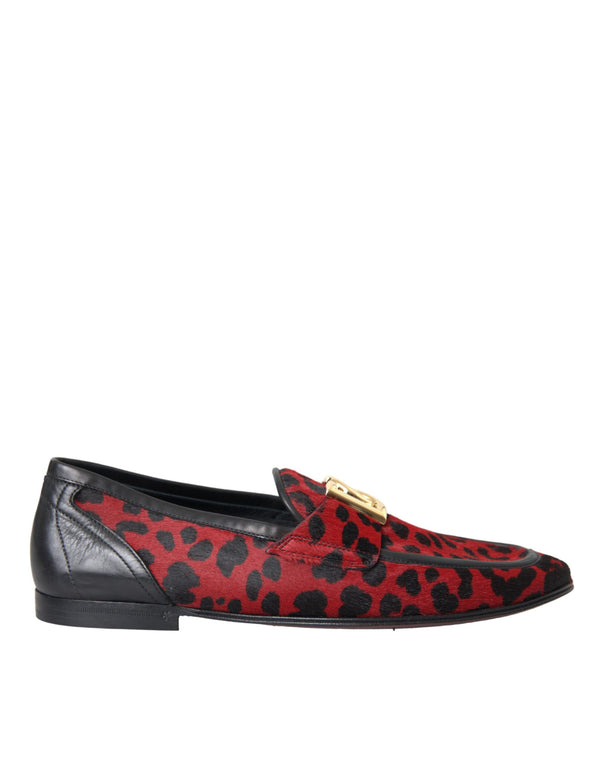 Rot Schwarz Leopard DG Loafers Formelle Männer Schuhe