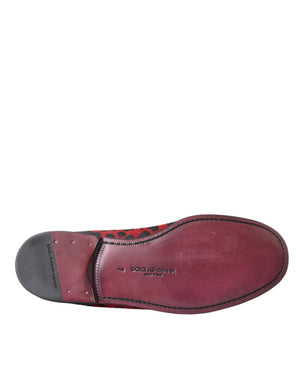 Rot Schwarz Leopard DG Loafers Formelle Männer Schuhe