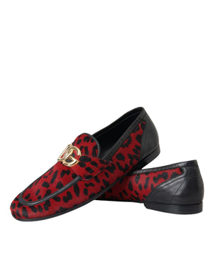 Rot Schwarz Leopard DG Loafers Formelle Männer Schuhe