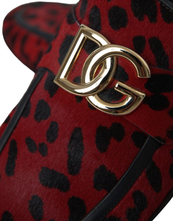 Rot Schwarz Leopard DG Loafers Formelle Männer Schuhe