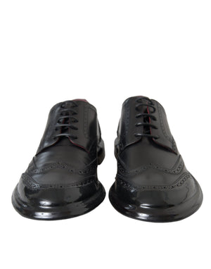 Schwarzes Leder Oxford Wingtip Formale Männer Schuhe