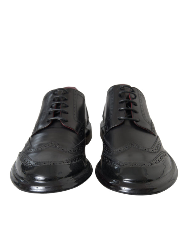 Schwarzes Leder Oxford Wingtip Formale Männer Schuhe
