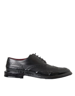 Schwarzes Leder Oxford Wingtip Formale Männer Schuhe