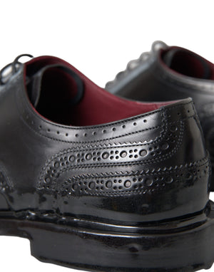 Schwarzes Leder Oxford Wingtip Formale Männer Schuhe