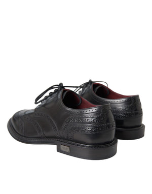 Schwarzes Leder Oxford Wingtip Formale Männer Schuhe