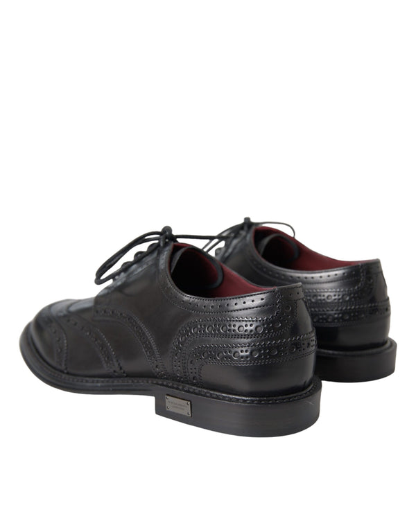 Schwarzes Leder Oxford Wingtip Formale Männer Schuhe