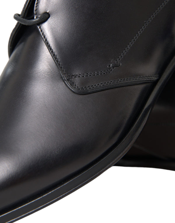 Schwarz Leder Derby Formal Kleid Männer Schuhe