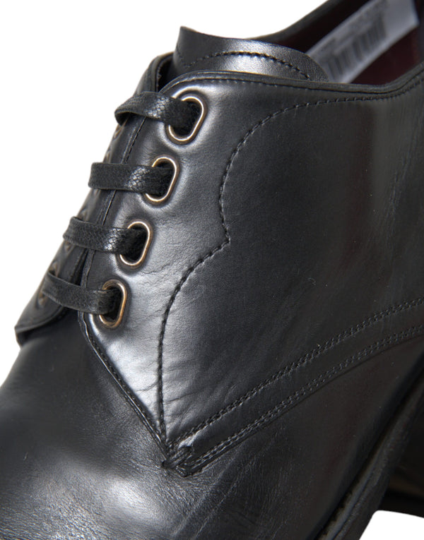 Schwarz Leder Derby Formal Kleid Männer Schuhe