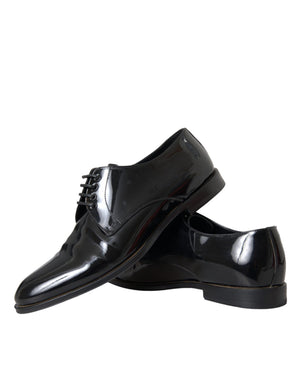 Schwarze Lackleder Derby-Schuhe für formelle Anlässe