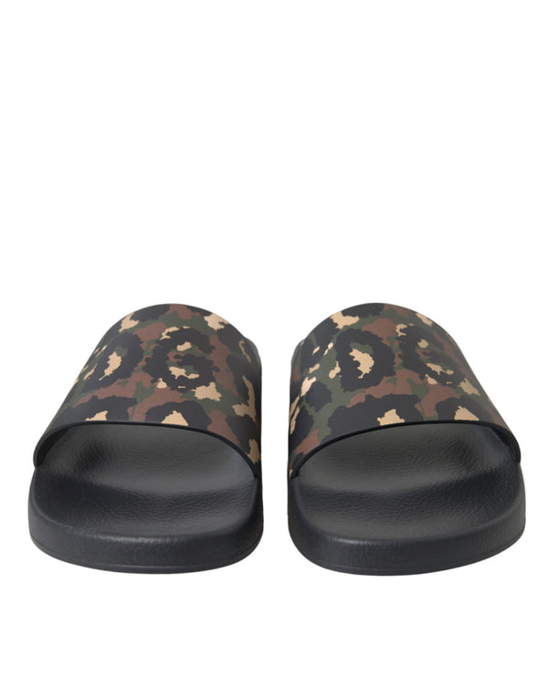 Multicolor Camouflage Leder Strandbekleidung Männer Schuhe