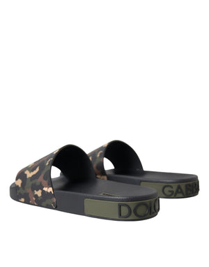 Multicolor Camouflage Leder Strandbekleidung Männer Schuhe