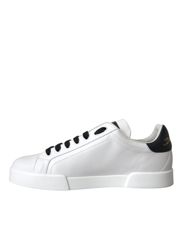 Weißes Leder DG Logo Casual Low Top Sneakers Schuhe