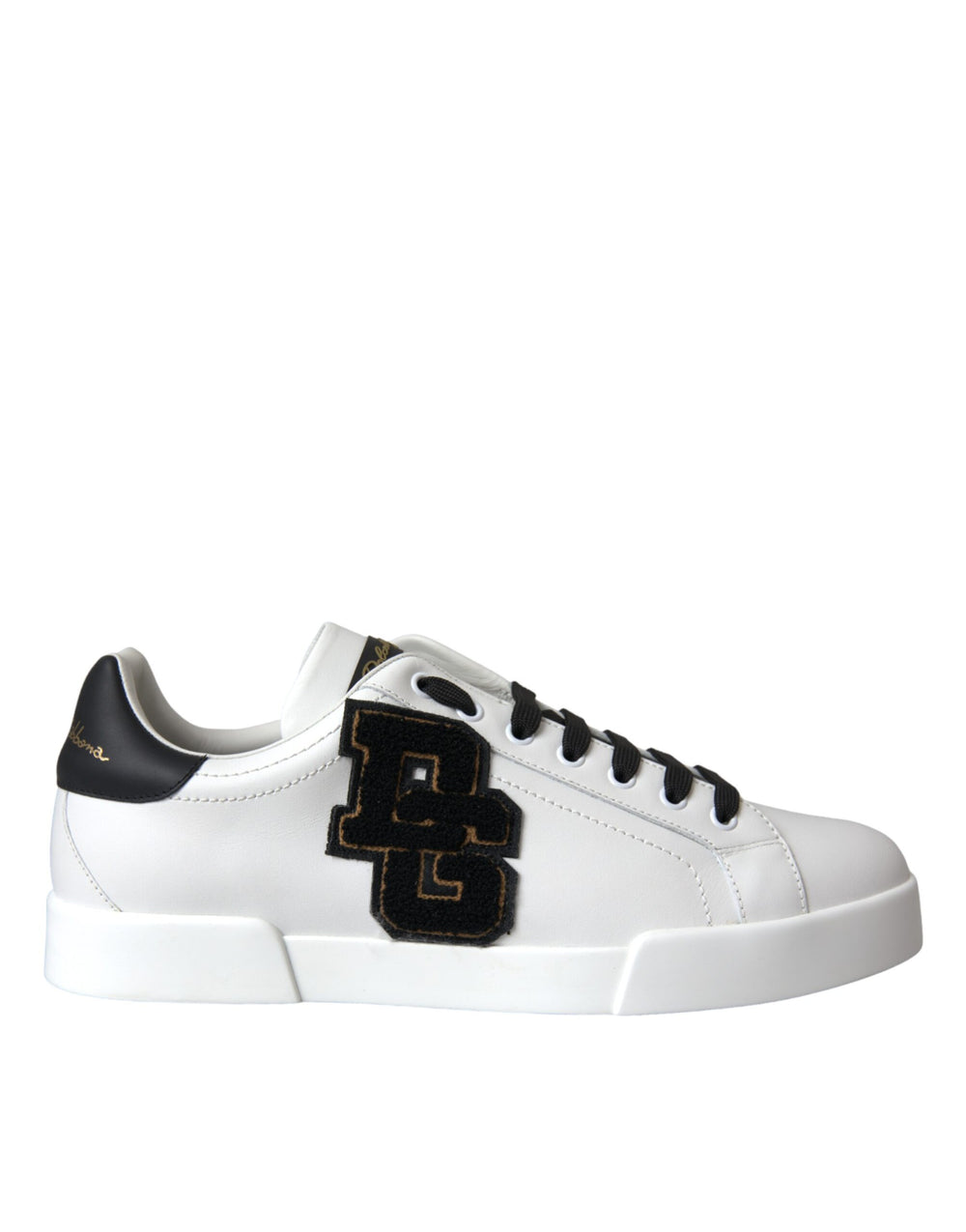 Weißes Leder DG Logo Casual Low Top Sneakers Schuhe