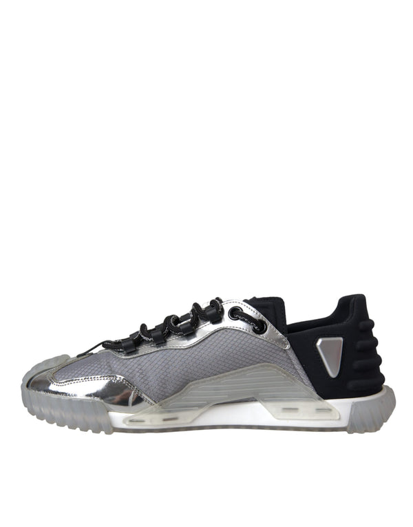 Silber Schwarz Nylon NS1 Low Top Sneakers Männer Schuhe