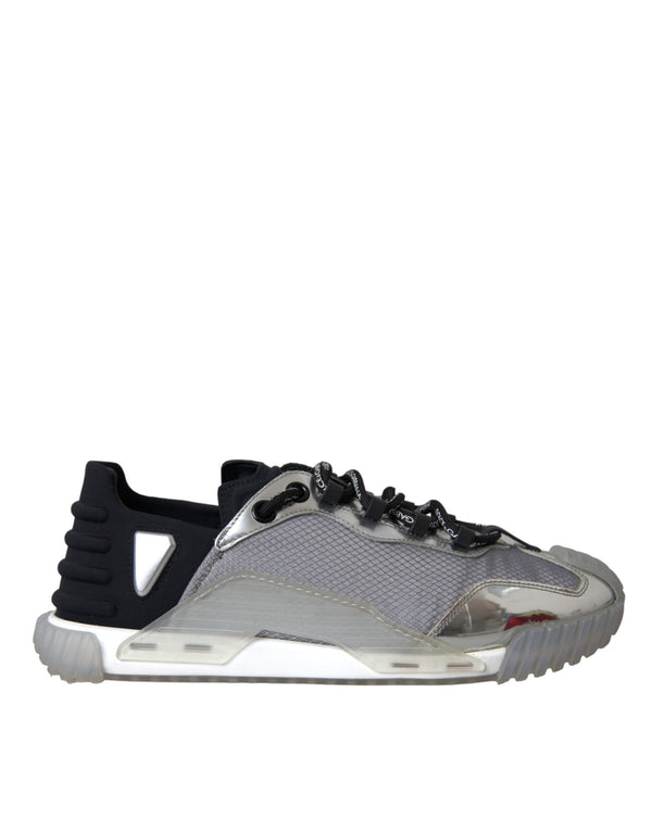 Silber Schwarz Nylon NS1 Low Top Sneakers Männer Schuhe