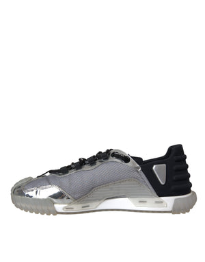 Silber Schwarz Nylon NS1 Low Top Sneakers Männer Schuhe