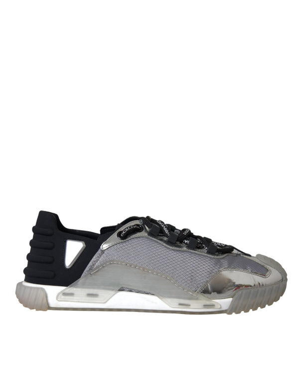 Silber Schwarz Nylon NS1 Low Top Sneakers Männer Schuhe