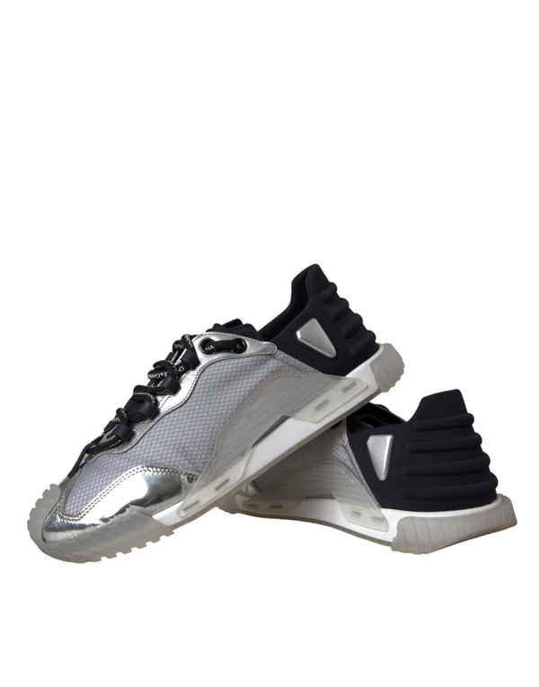 Silber Schwarz Nylon NS1 Low Top Sneakers Männer Schuhe