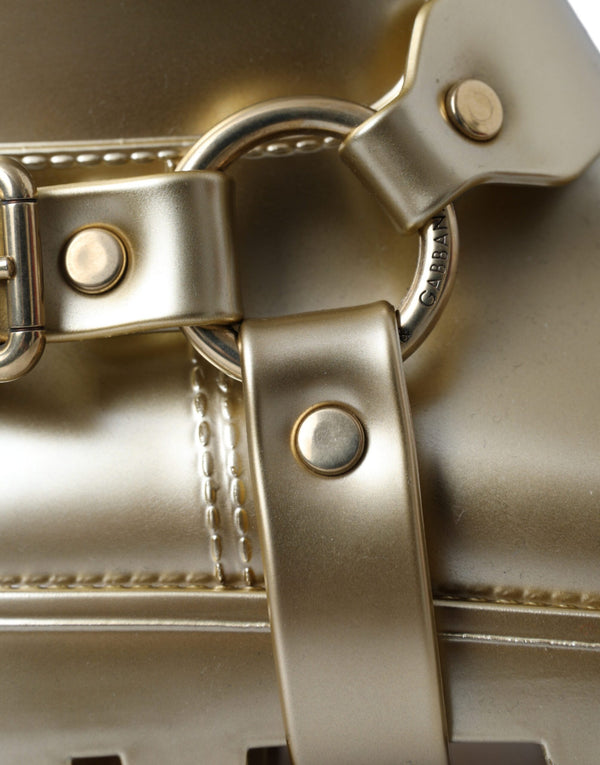 Metallic Gold Gummi PVC Regen Stiefel Schuhe