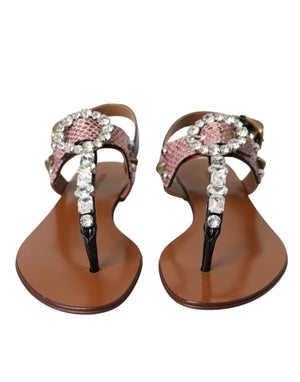 Multicolor Kristall Sandalen Flip Flops Schuhe