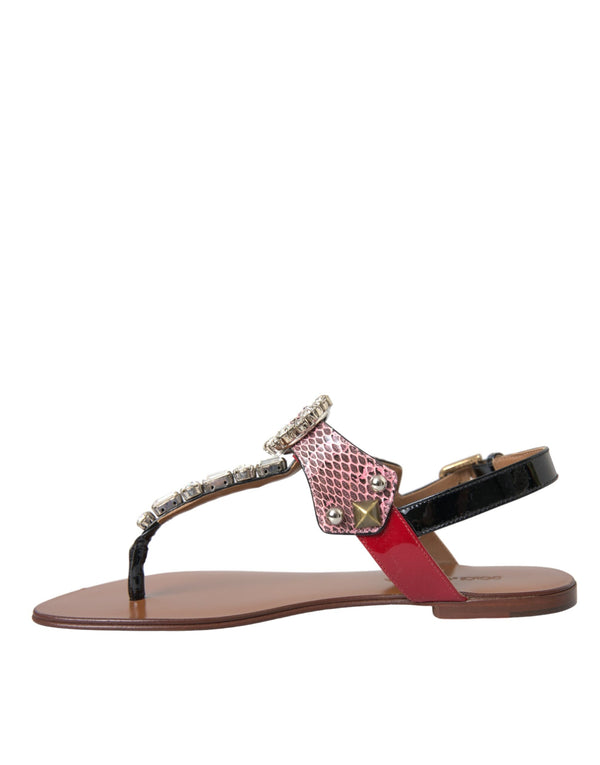 Multicolor Kristall Sandalen Flip Flops Schuhe
