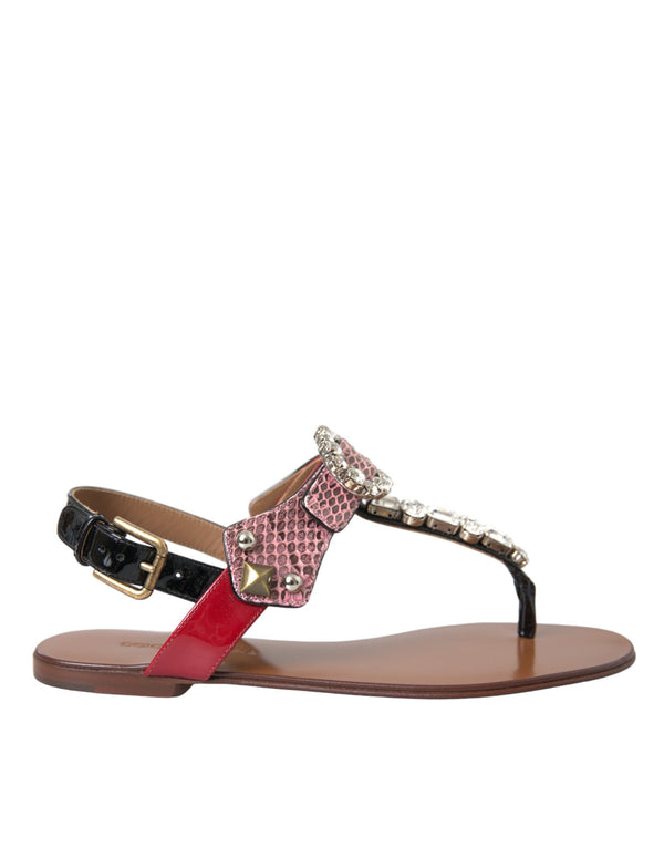 Multicolor Kristall Sandalen Flip Flops Schuhe