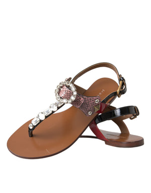 Multicolor Kristall Sandalen Flip Flops Schuhe