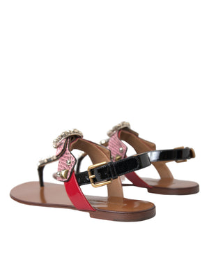 Multicolor Kristall Sandalen Flip Flops Schuhe