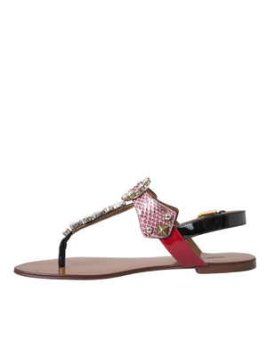 Multicolor Kristall Sandalen Flip Flops Schuhe