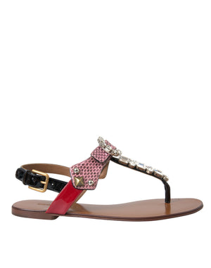 Multicolor Kristall Sandalen Flip Flops Schuhe