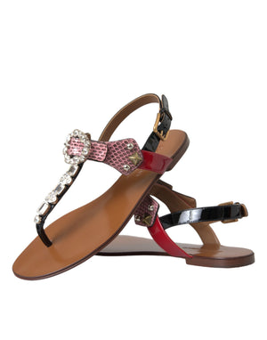 Multicolor Kristall Sandalen Flip Flops Schuhe