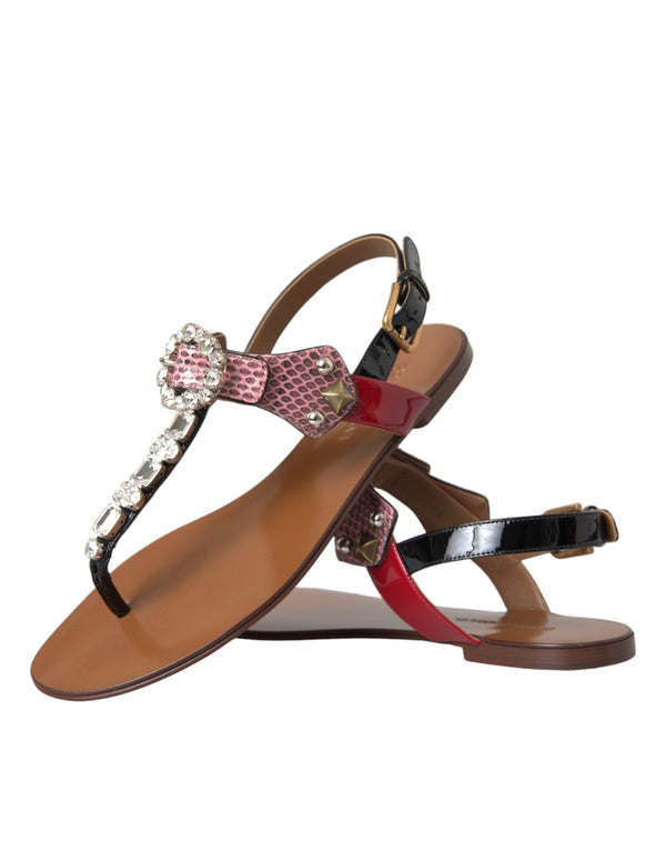 Multicolor Kristall Sandalen Flip Flops Schuhe