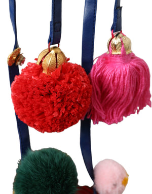 Multicolor Pom Pom Pelz Wrap Sandalen Schuhe