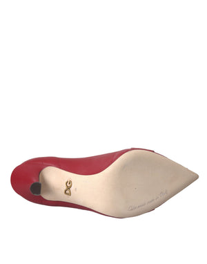 Rot Devotion Leder Heels Pumps Schuhe