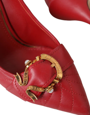 Rot Devotion Leder Heels Pumps Schuhe
