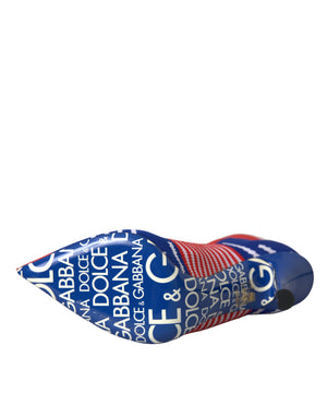 Rot Blau Stretch Socke Stil Ankle Stiefel Logo Schuhe