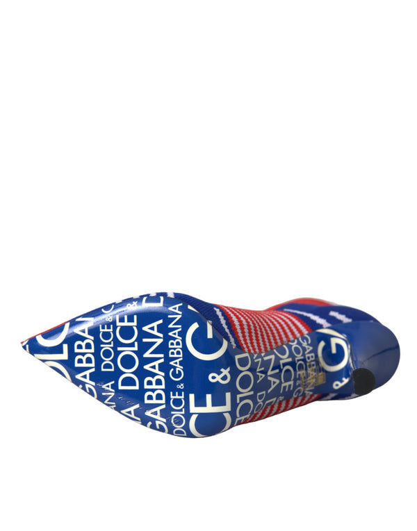 Rot Blau Stretch Socke Stil Ankle Stiefel Logo Schuhe