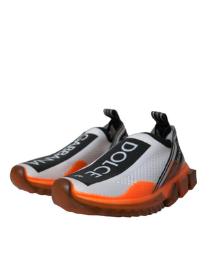 Schwarz Weiß Orange Slip On Sorrento Turnschuhe Schuhe