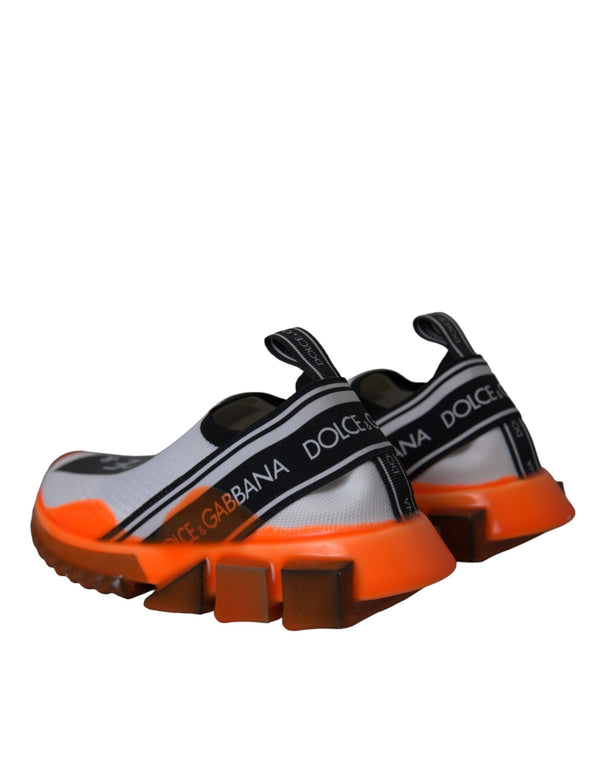 Schwarz Weiß Orange Slip On Sorrento Turnschuhe Schuhe